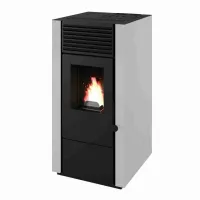 SOBA PELETI 9,2KW - MARISA ALB - 2 Ventilatoare